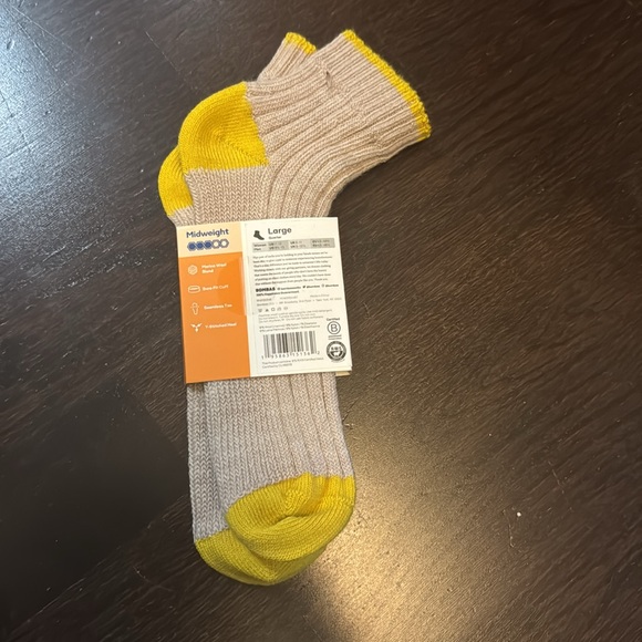 Yellow Women's Merino Wool Blend Sweater Quarter Socks m - Picture 2 of 2
